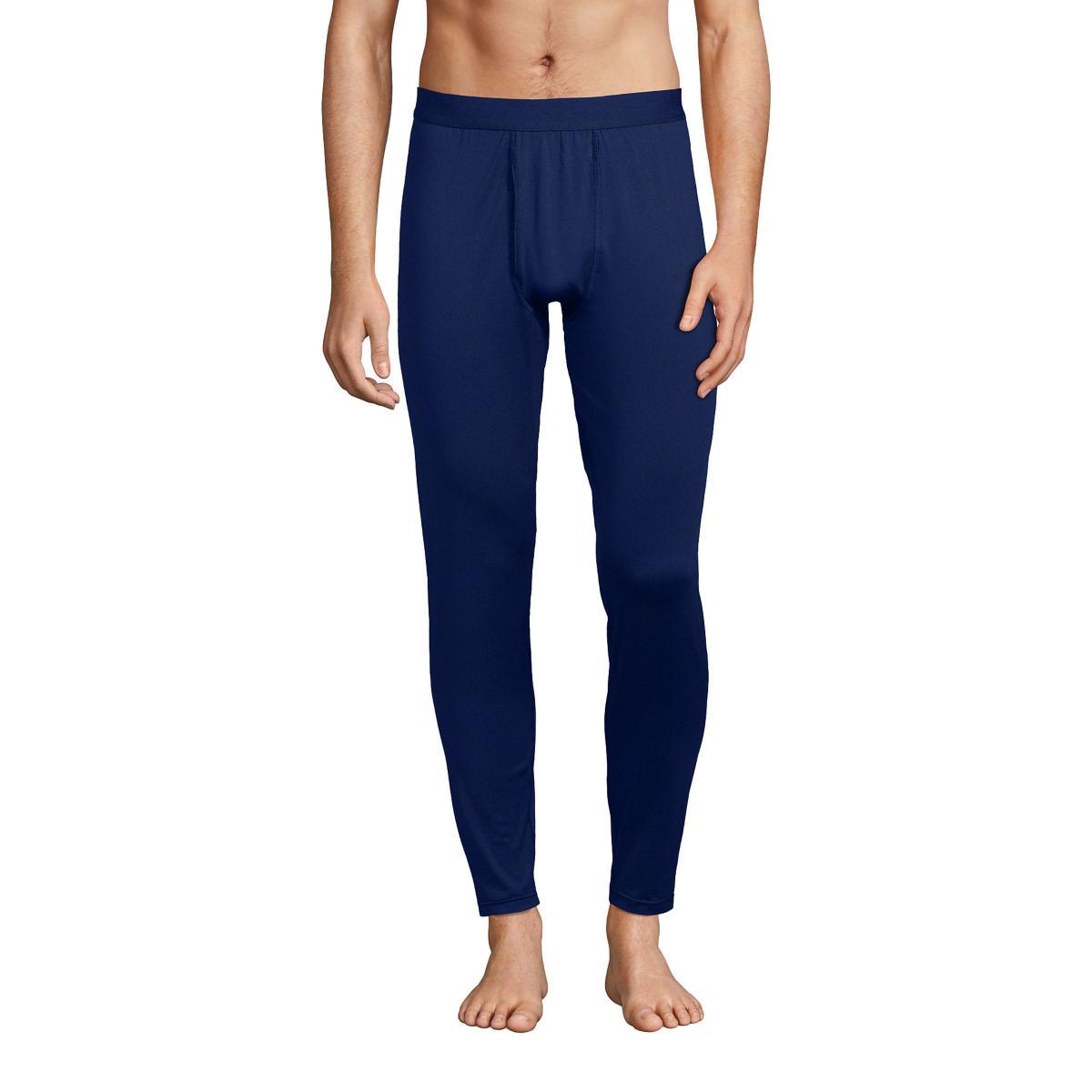 Men's Lands' End Stretch Thermaskin Long Underwear Base Layer Pants, Size: Small, Deep  Blue Product Image