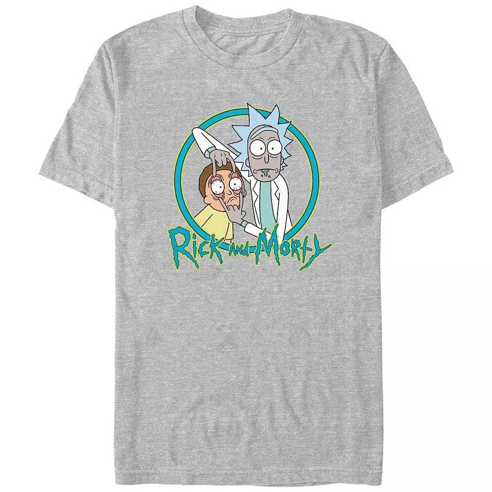 Men's Rick And Morty Crazy Stamp Graphic Tee, Size: XS, Athletic Grey Product Image