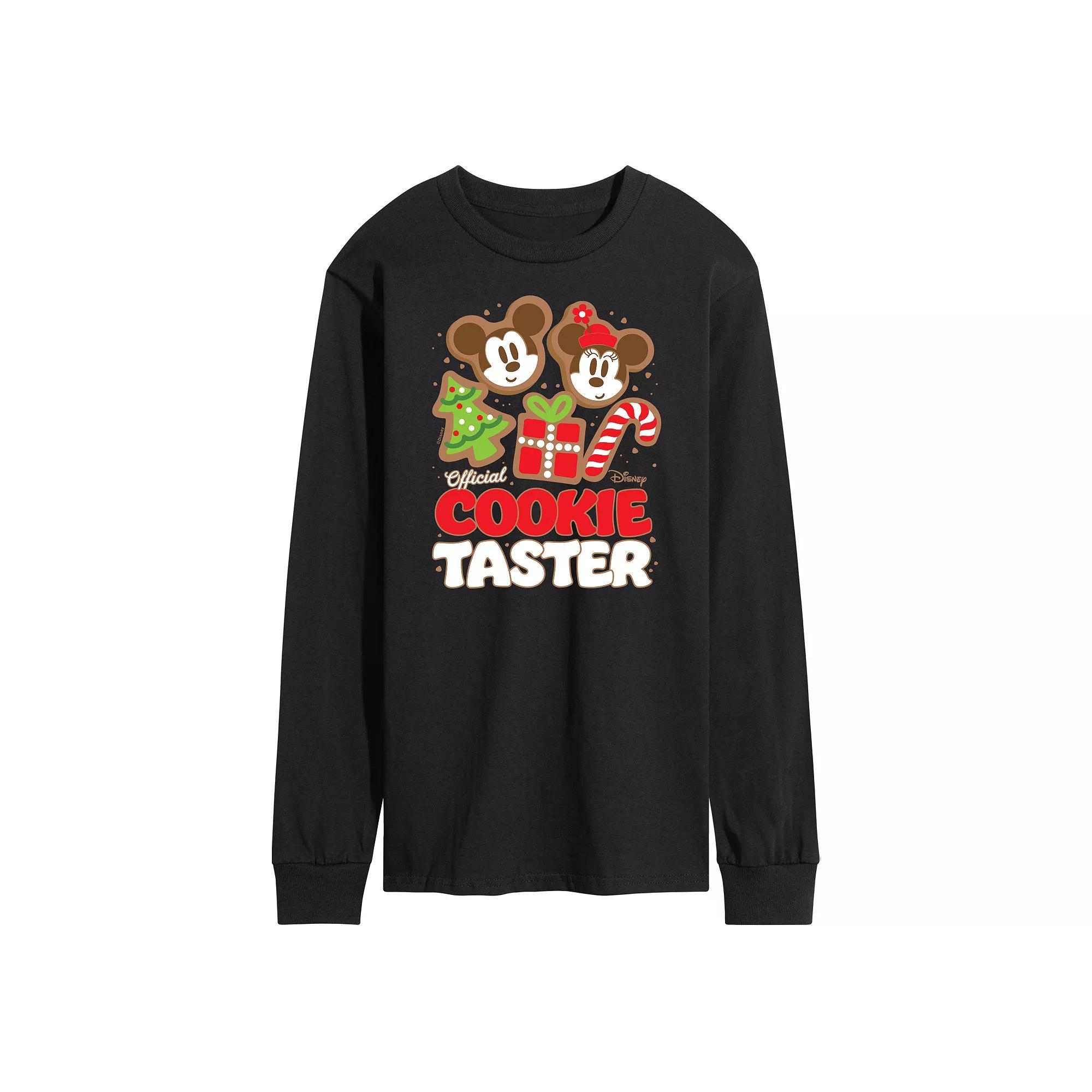 Disneys Mickey & Minnie Mouse Mens Official Cookie Taster Long Sleeve Graphic Tee Product Image