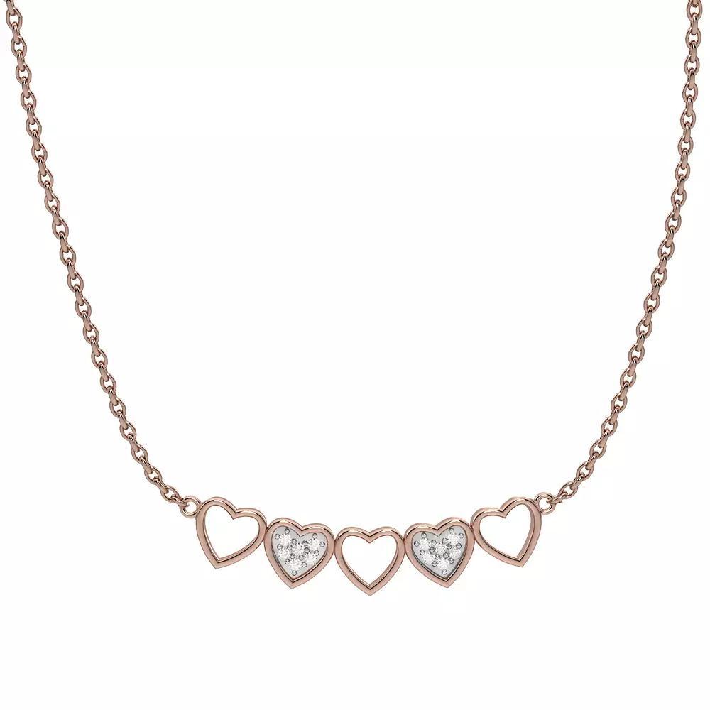 10k Rose Gold Diamond Accent Heart Necklace, Women's, Size: 18", 10k Yellow Gold Product Image