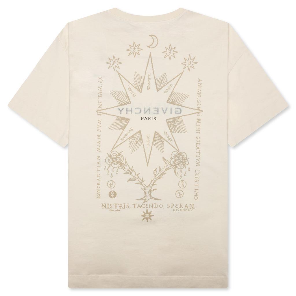 Reverse Cotton with Tarot Print T-Shirt - Ivory Male Product Image