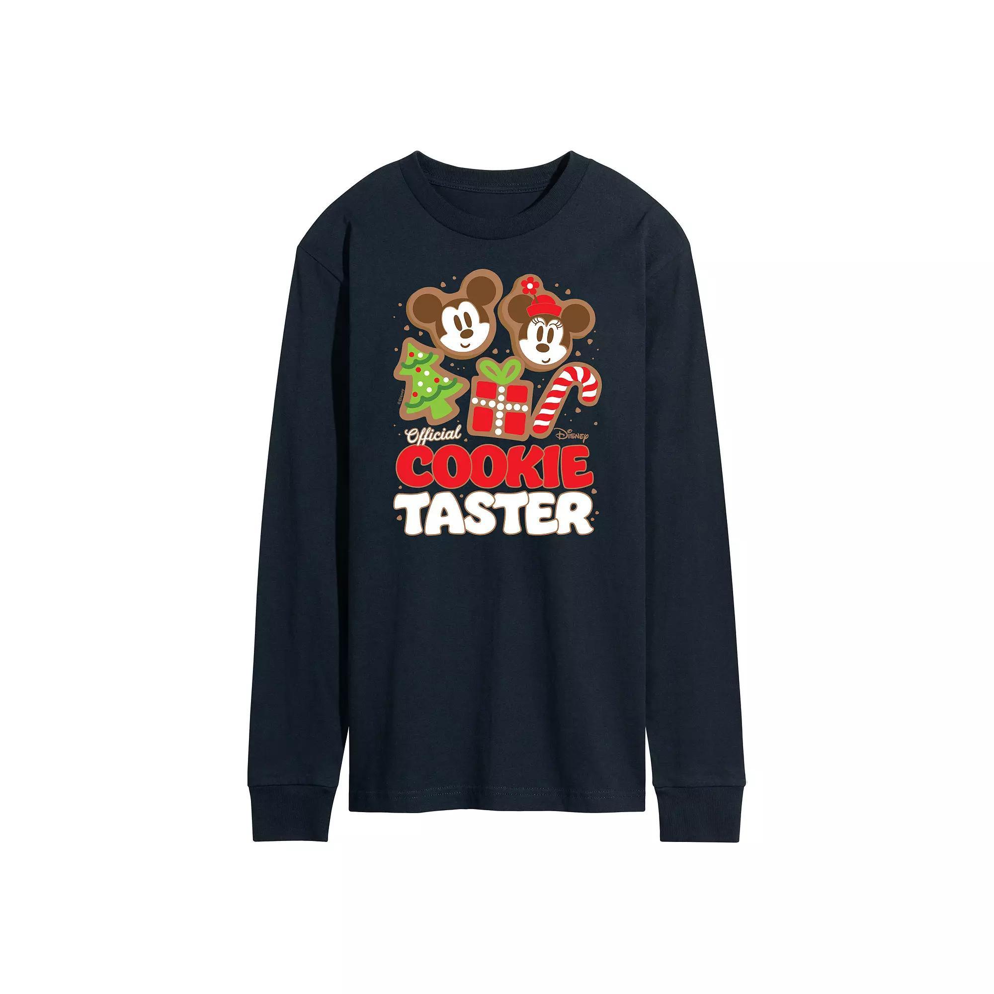 Disneys Mickey & Minnie Mouse Mens Official Cookie Taster Long Sleeve Graphic Tee Product Image