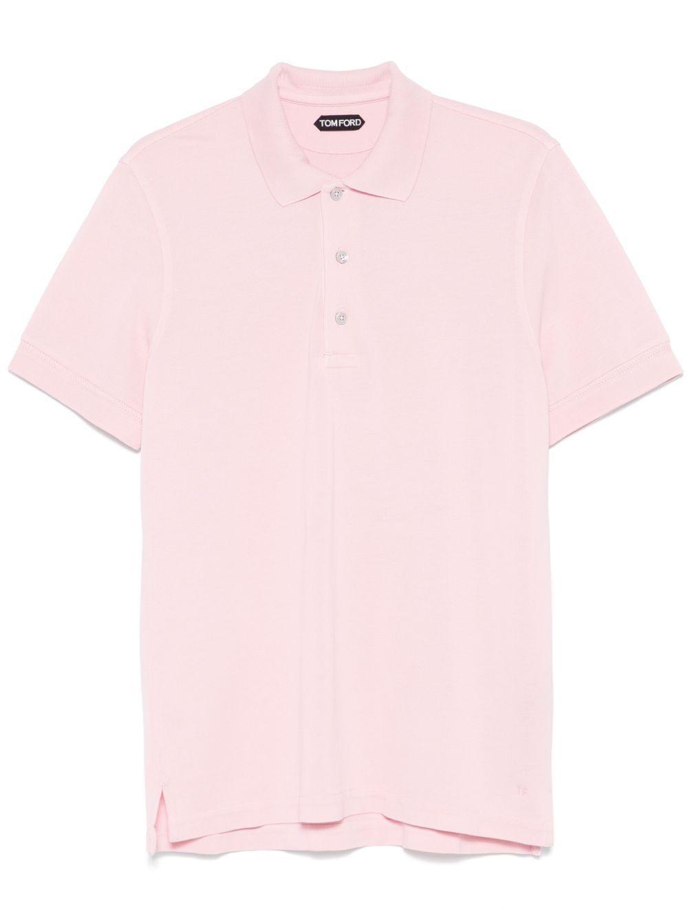TOM FORD Slim-fit Garment-dyed Cotton-piqué Polo Shirt In Pink Product Image