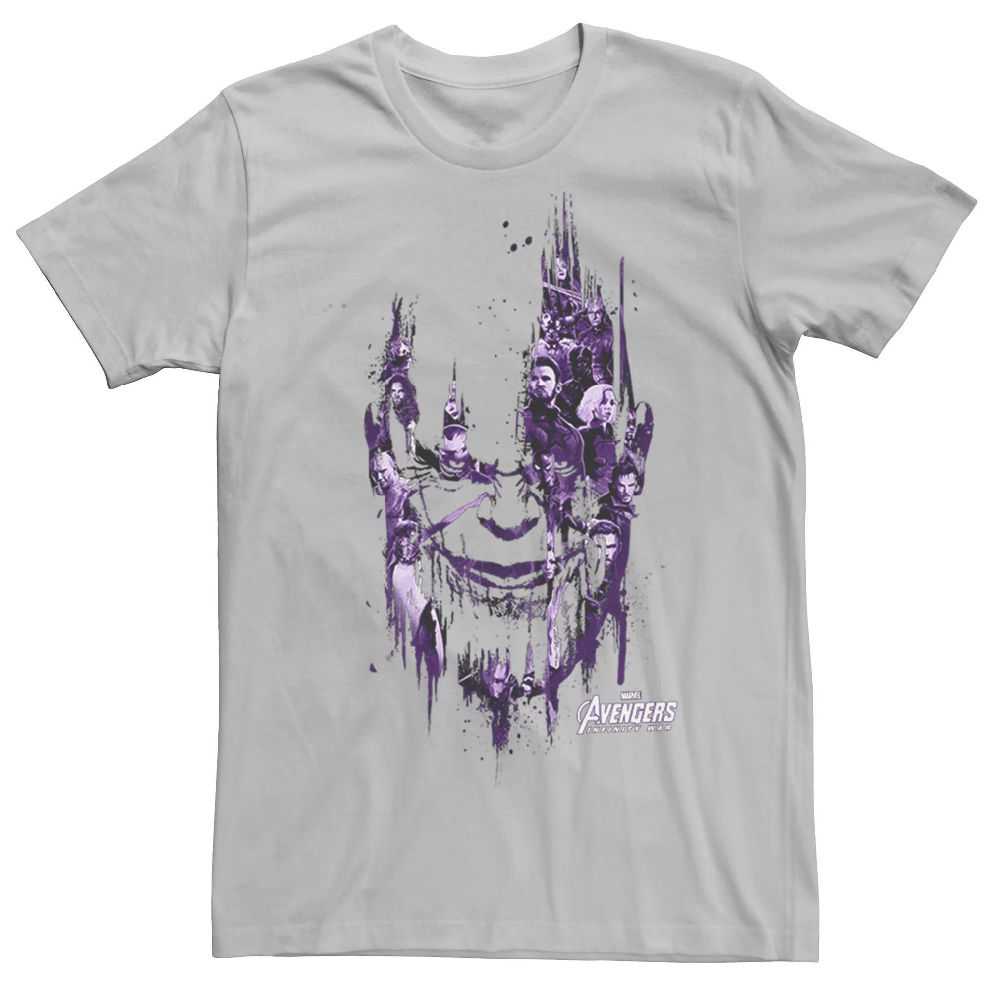 Men's Avengers Infinity War Thanos Face Splatter Tee, Size: XXL, Silver Product Image