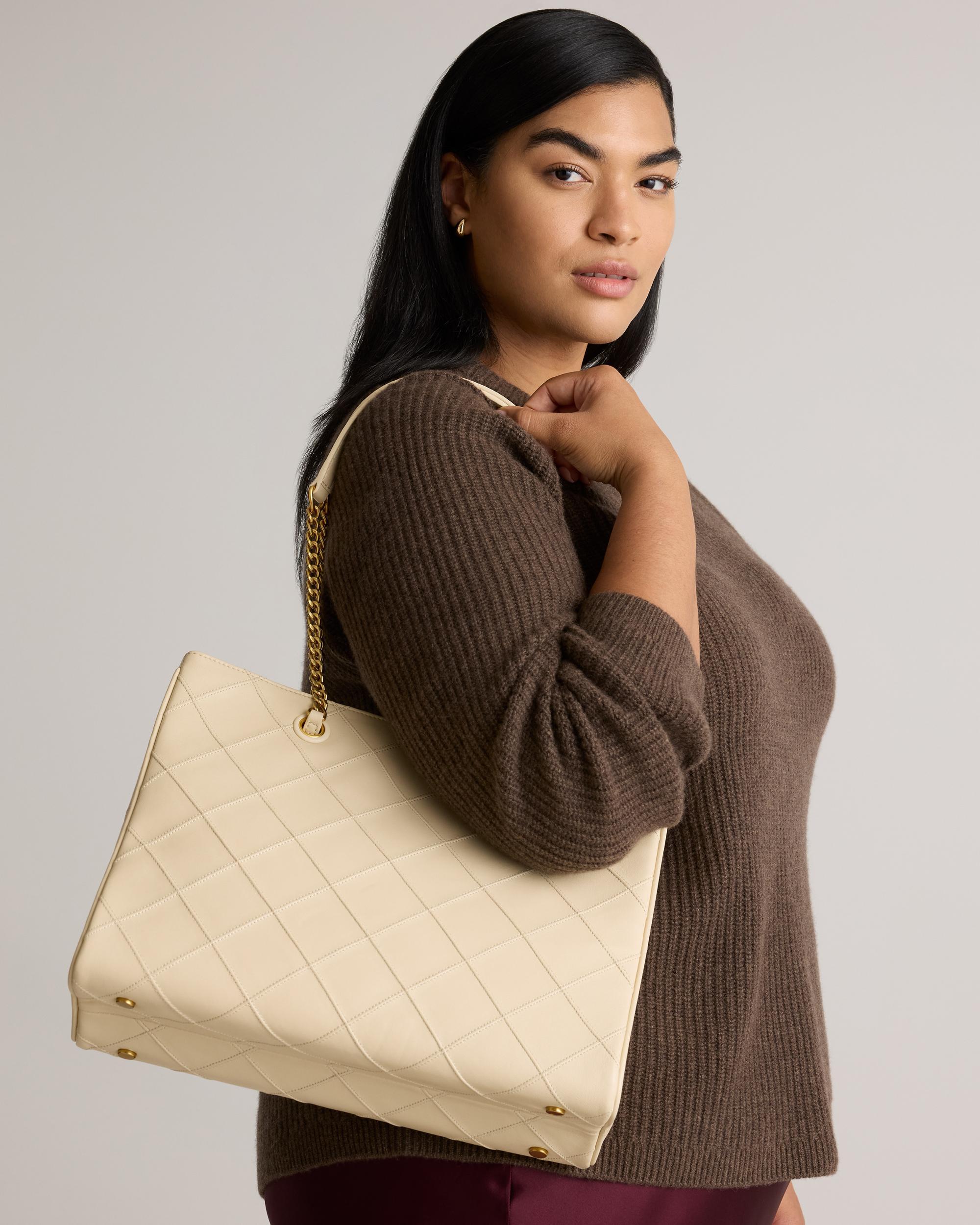 Quince | Women's Italian Leather Diamond Stitch Tote Product Image