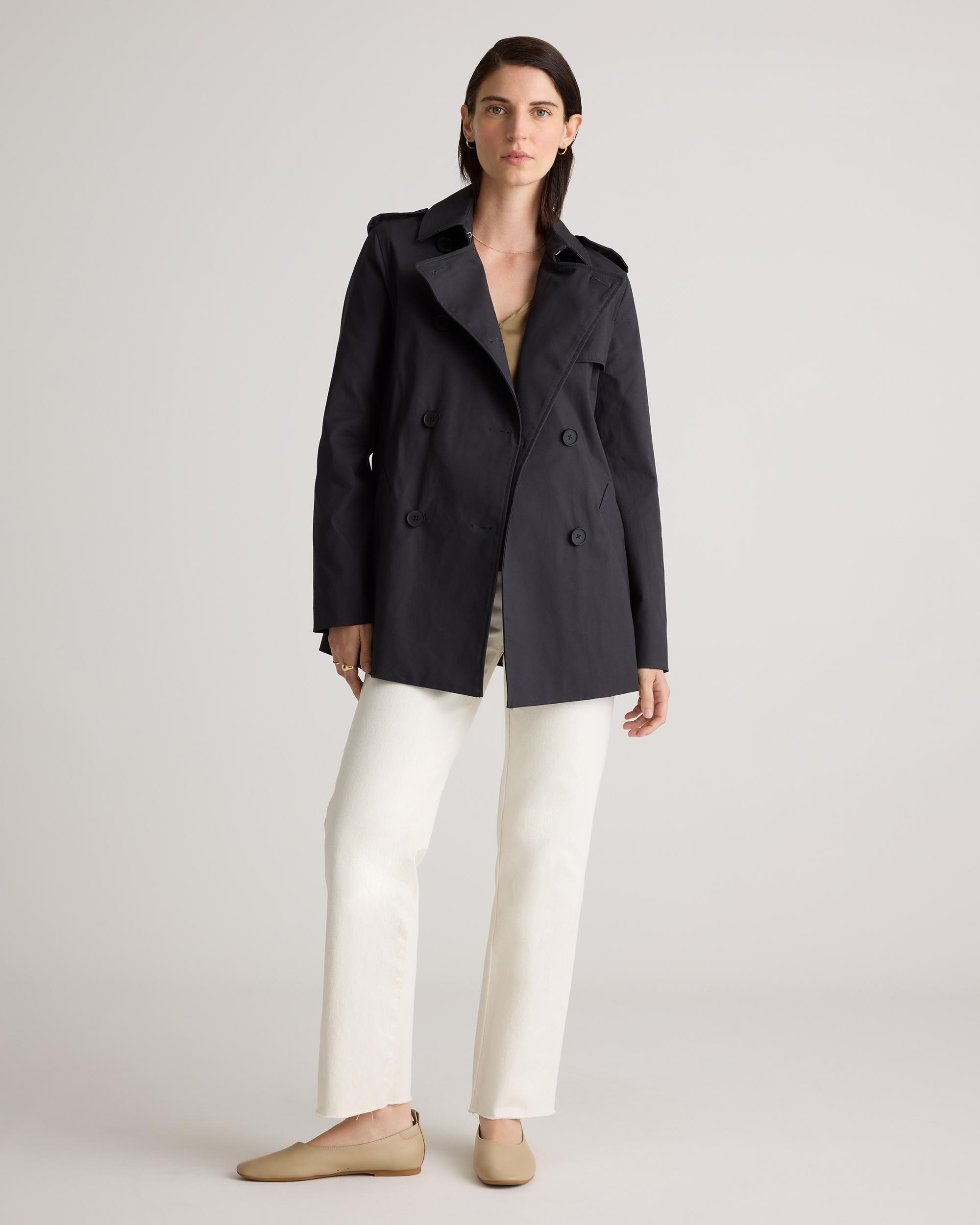 Quince | Women's Comfort Stretch Short Trench Coat Size XL, Organic Cotton Product Image