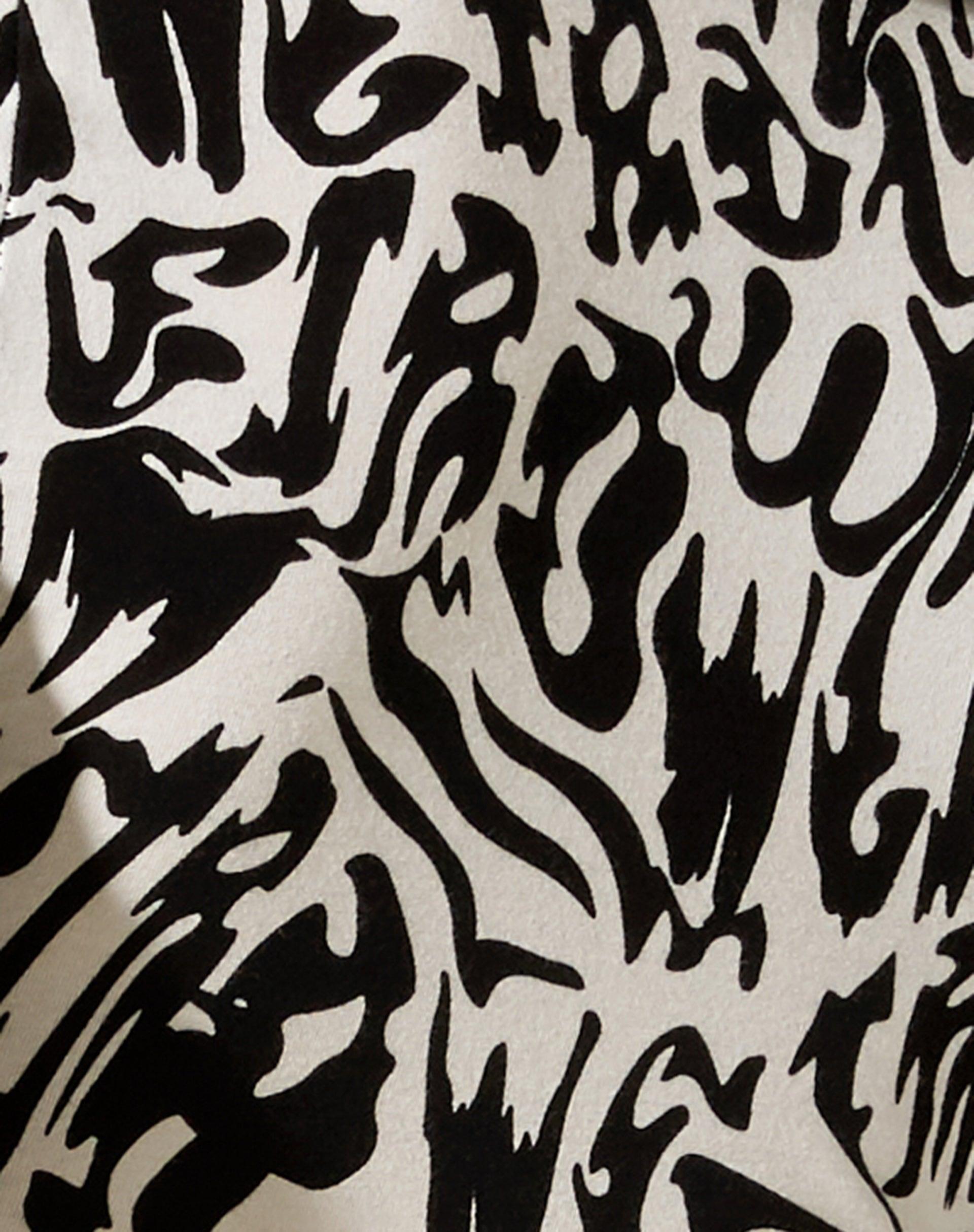 Vetry Long Sleeve Top in Wrapped Gothic Black and White Product Image