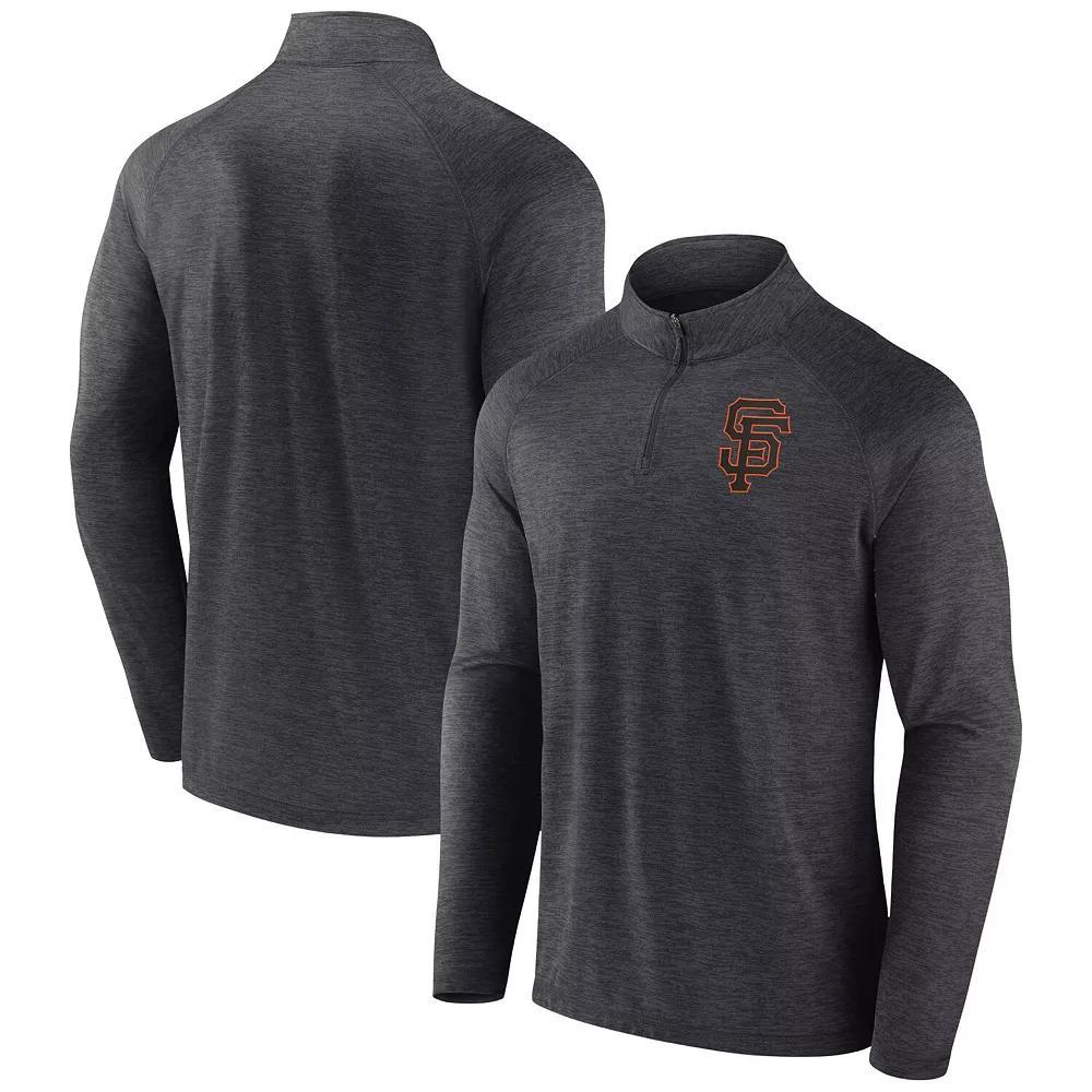 Men's Profile Black San Francisco Giants Big & Tall Raglan Quarter-Zip Top, Size: 4XB Product Image