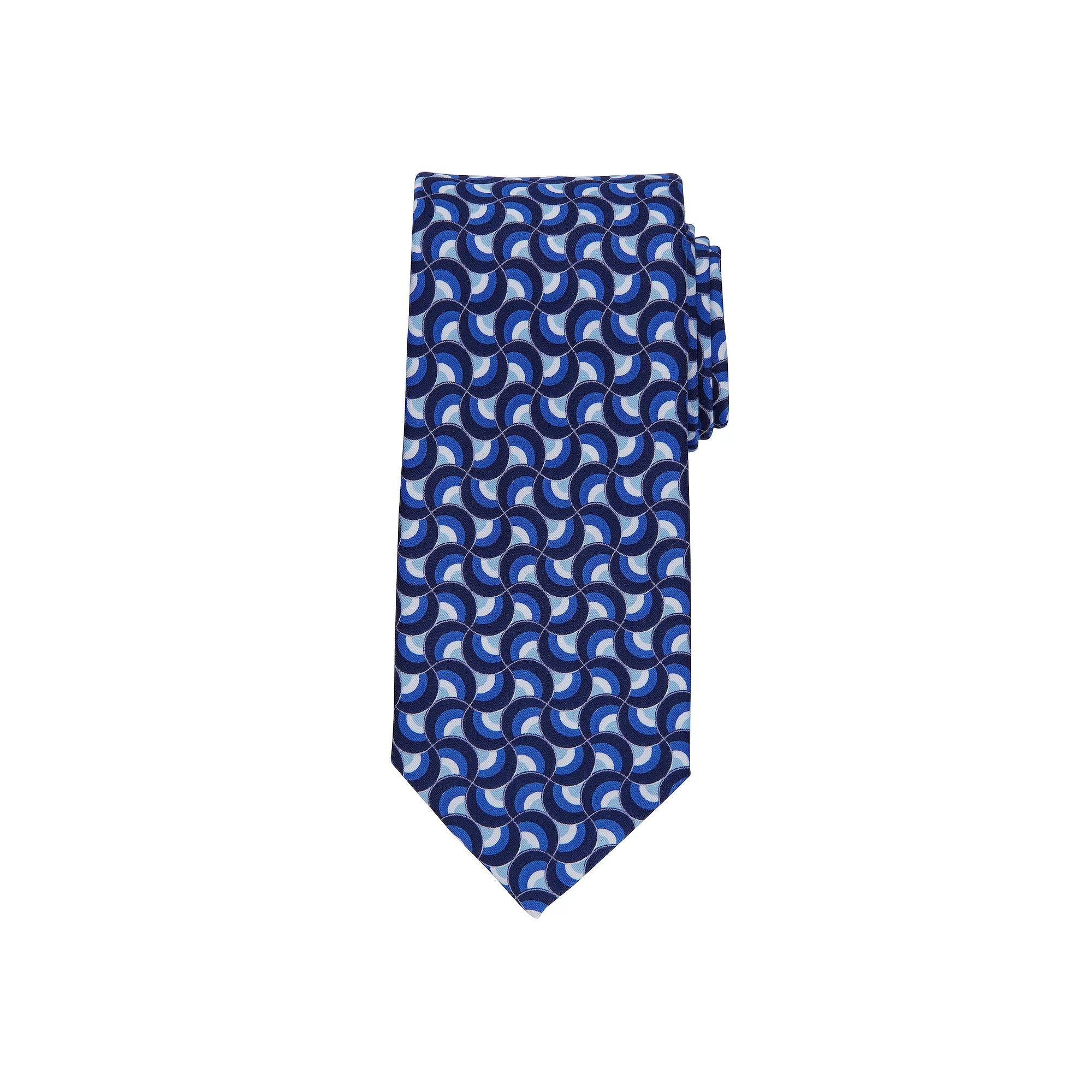Men's Bespoke Geometric Tie, Blue Provinte Product Image