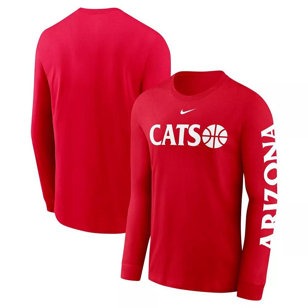 Men's Nike  Red Arizona Wildcats Basketball Icon Two-Hit Long Sleeve T-Shirt, Size: 2XL Product Image