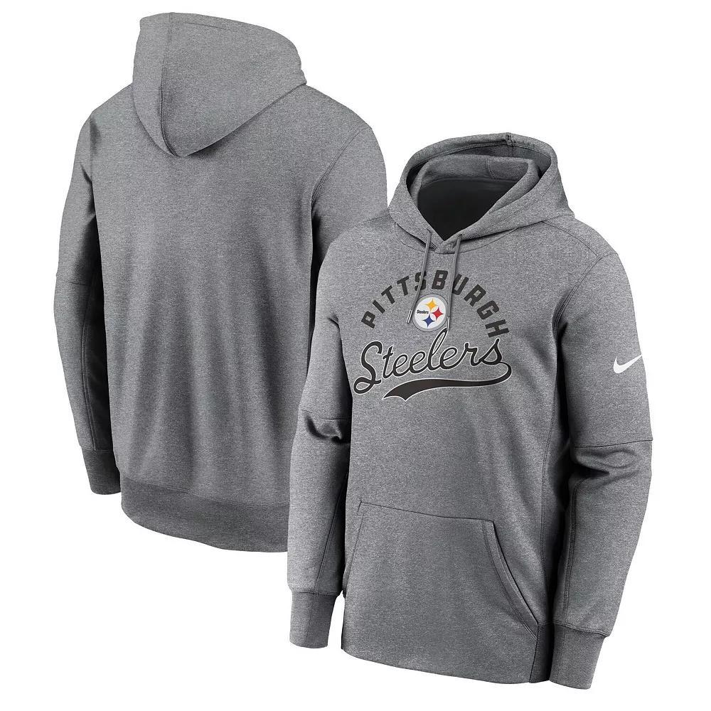 Men's Nike Heather Gray Pittsburgh Steelers Performance Fleece Pullover Hoodie, Size: Large, Grey Product Image