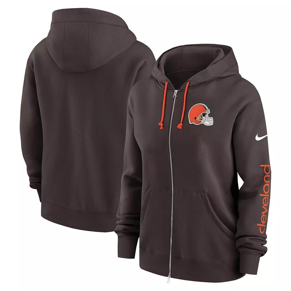 Women's Nike Brown Cleveland Browns Phoenix Hoodie Full-Zip Sweatshirt, Size: 2XL Product Image