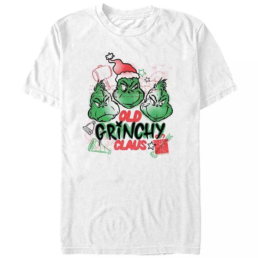 Big & Tall Dr. Seuss Old Grinchy Claus Graphic Tee, Men's, Size: Small, White Product Image