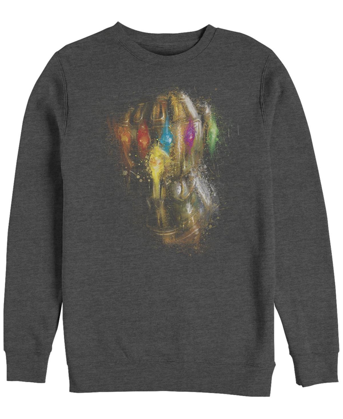 Men's Marvel Avengers Endgame Gauntlet Painting Sweatshirt, Size: XL, Grey Heather Product Image