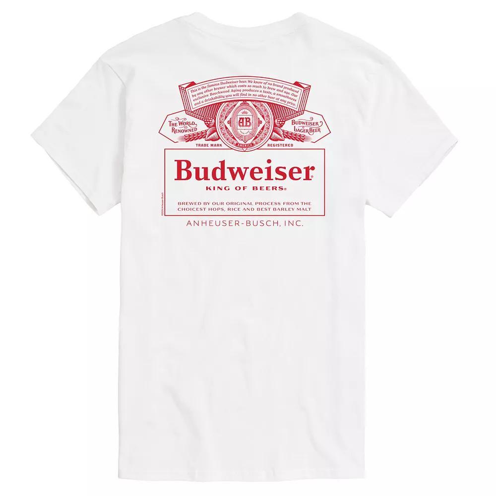 Big & Tall Budweiser King Of Beers Graphic Tee, Men's, Size: 3XB, White Product Image