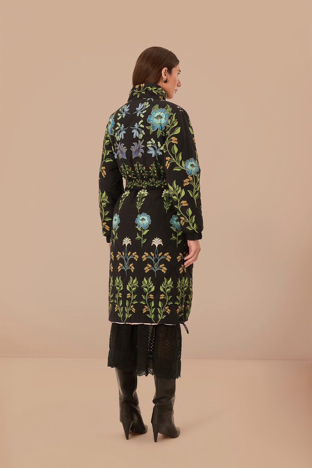 Black Winter Garden Reversible Maxi Puffer Jacket, WINTER GARDEN MIX / L Product Image