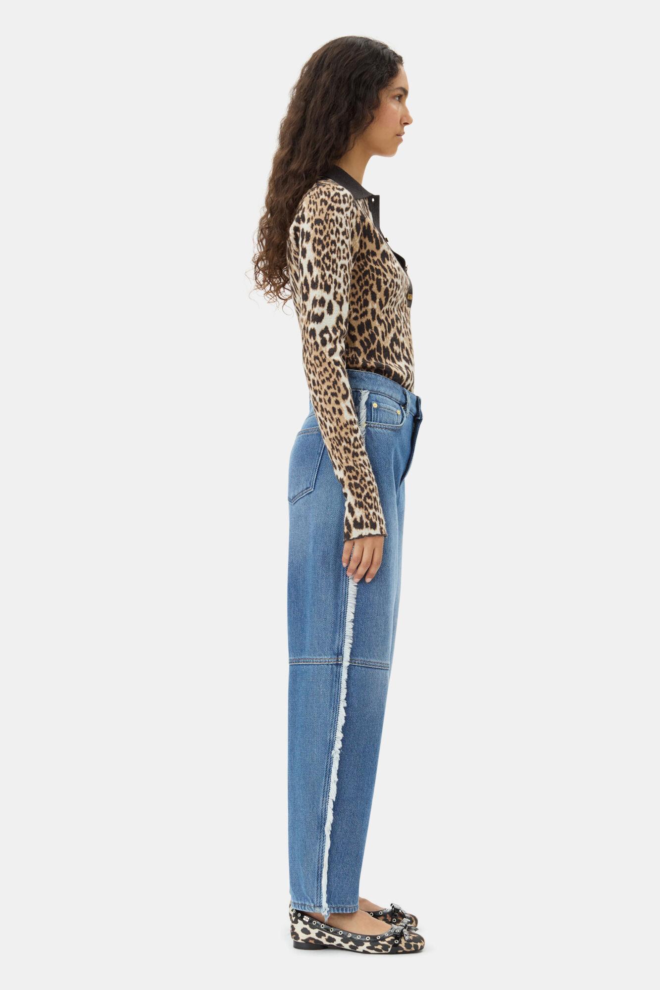 Leopard Knitted Polo Shirt Product Image
