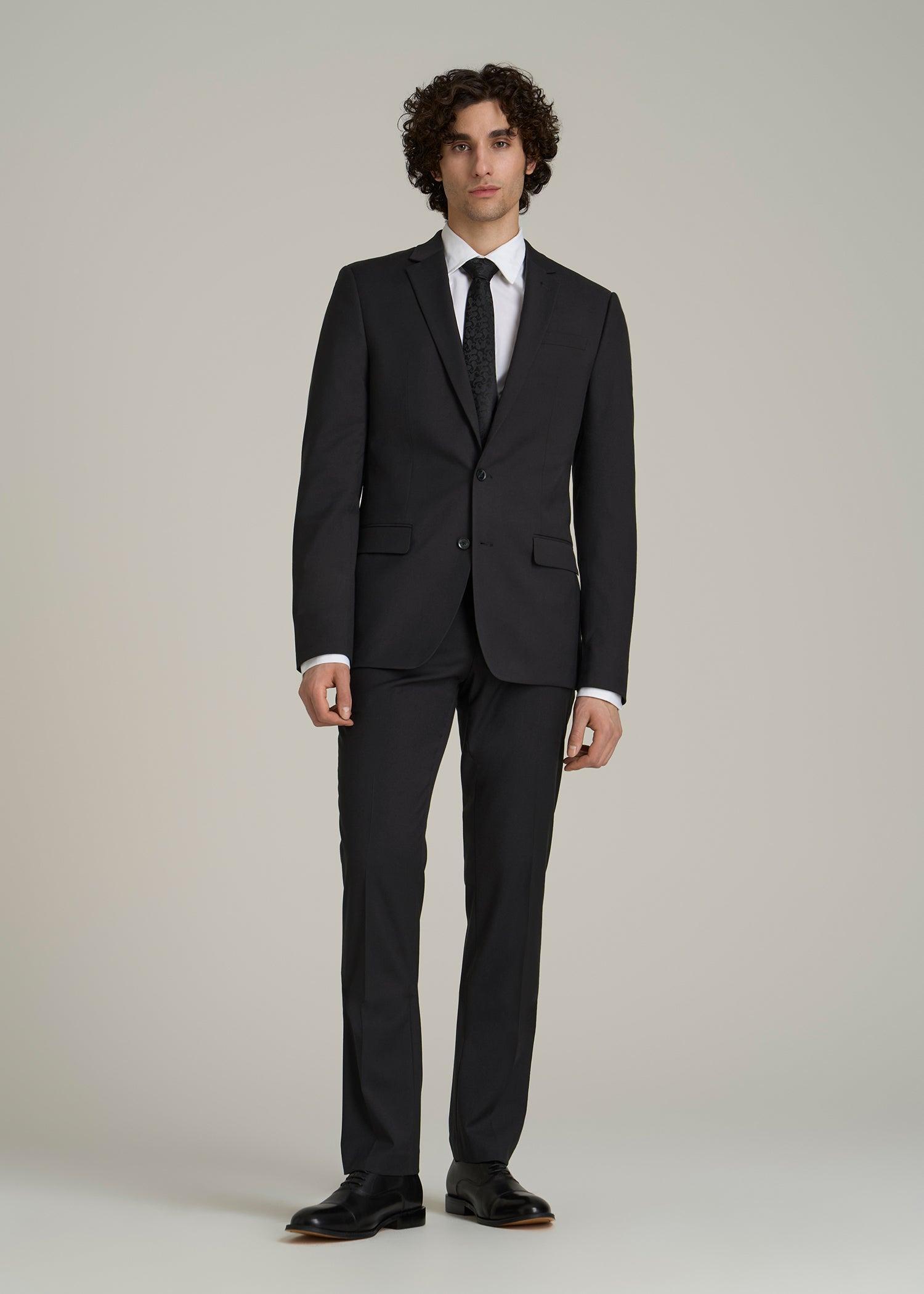 Suit Jacket for Tall Men in Black Product Image