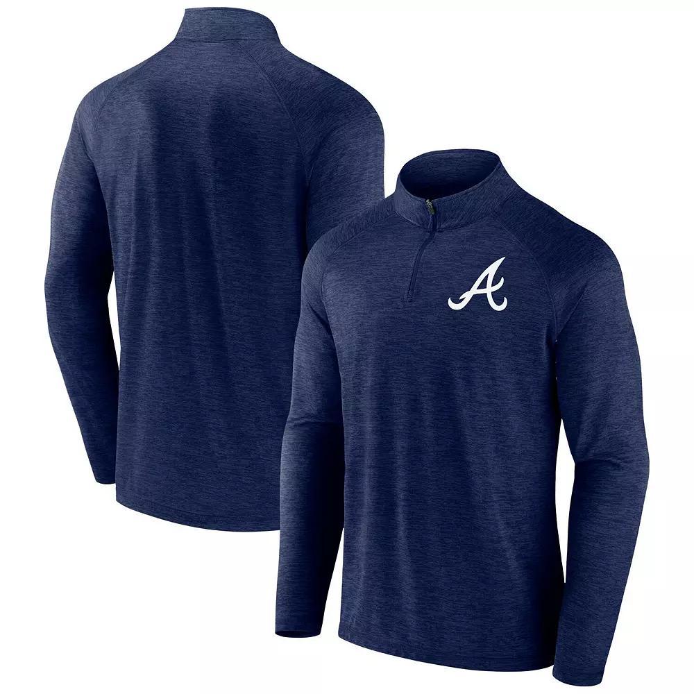Men's Profile Navy Atlanta Braves Big & Tall Raglan Quarter-Zip Top, Size: 3XB, Blue Product Image