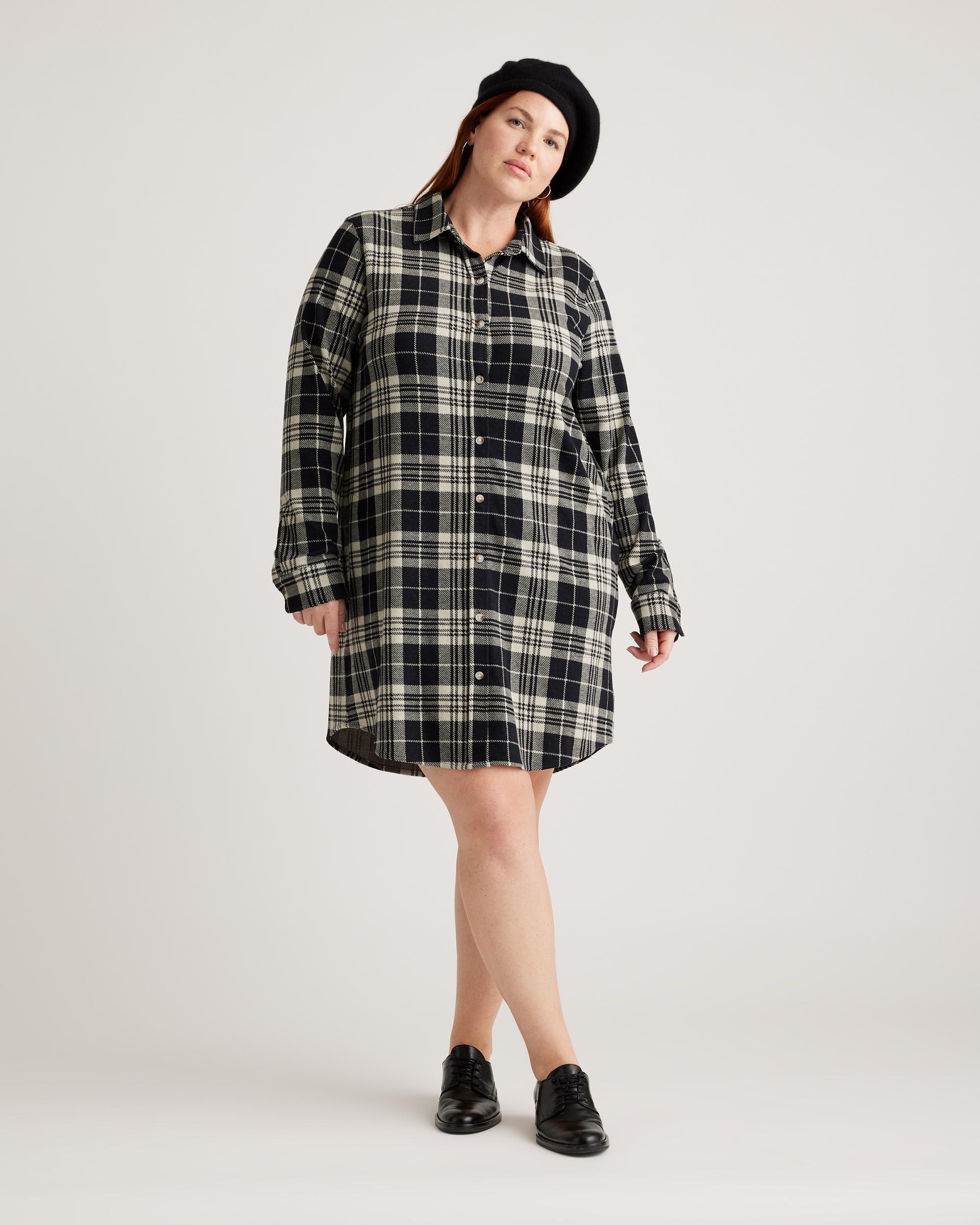 Quince | Women's Stretch Sweater Fleece Shirt Dress Recycled Polyester Product Image
