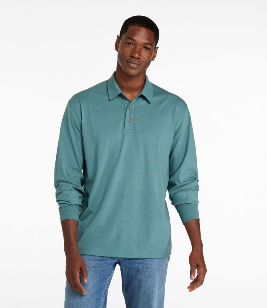 Men's Carefree Unshrinkable Polo, Long-Sleeve, Without Pocket Product Image