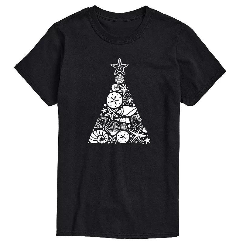 Big & Tall Sea Shell Christmas Tree Graphic Tee, Men's, Size: 5XB, Green Product Image