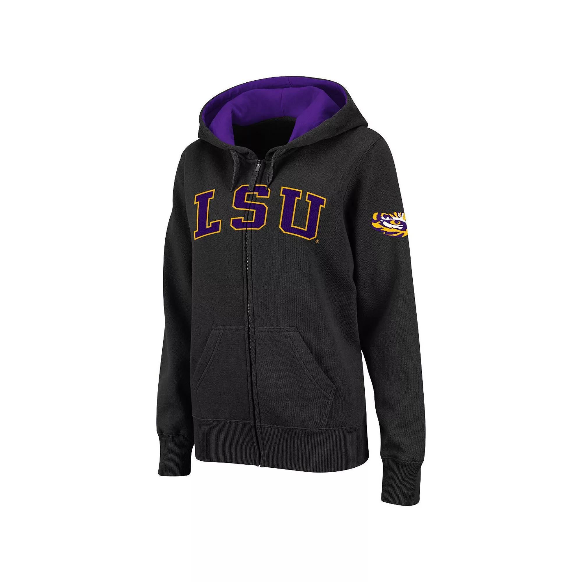 Women's Stadium Athletic Black LSU Tigers Arched Name Full-Zip Hoodie, Size: Large Product Image