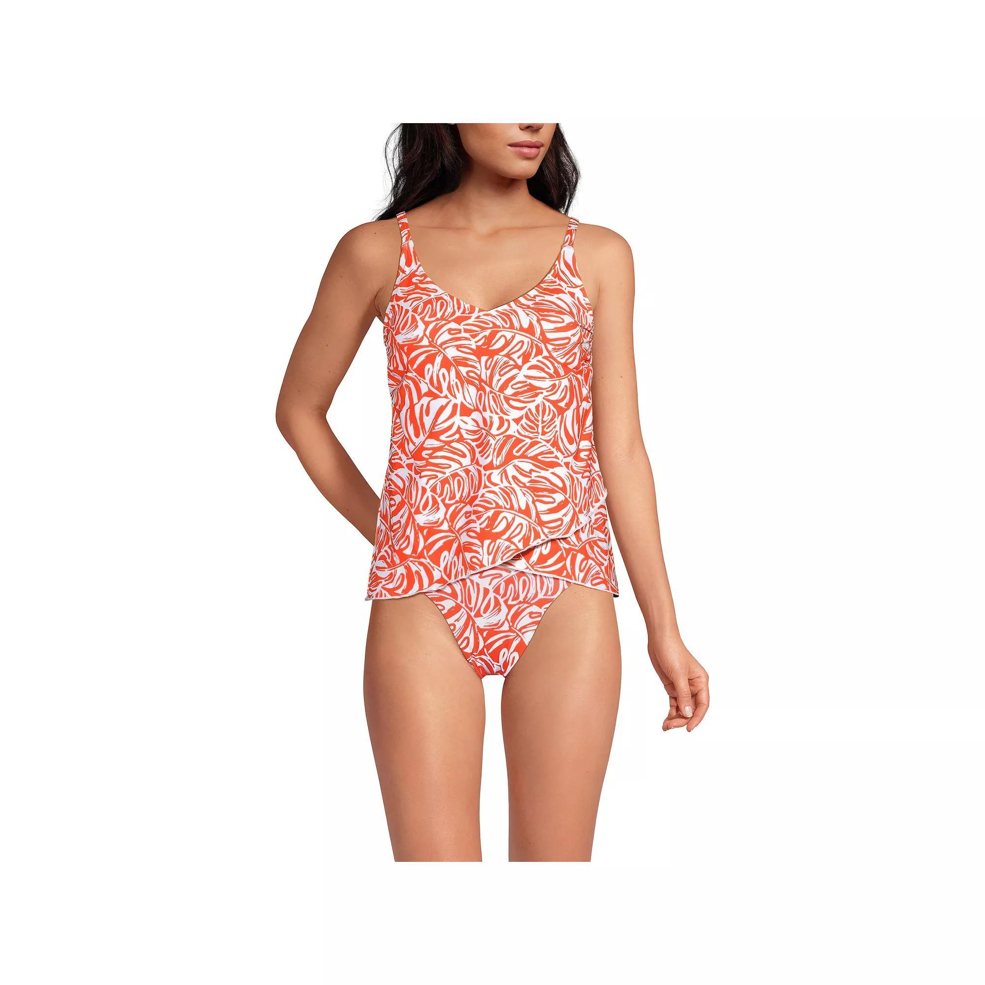 Women's Lands' End Chlorine Resistant Tulip Hem Tankini Swimsuit Top, Size: XS, Prism Pink Product Image
