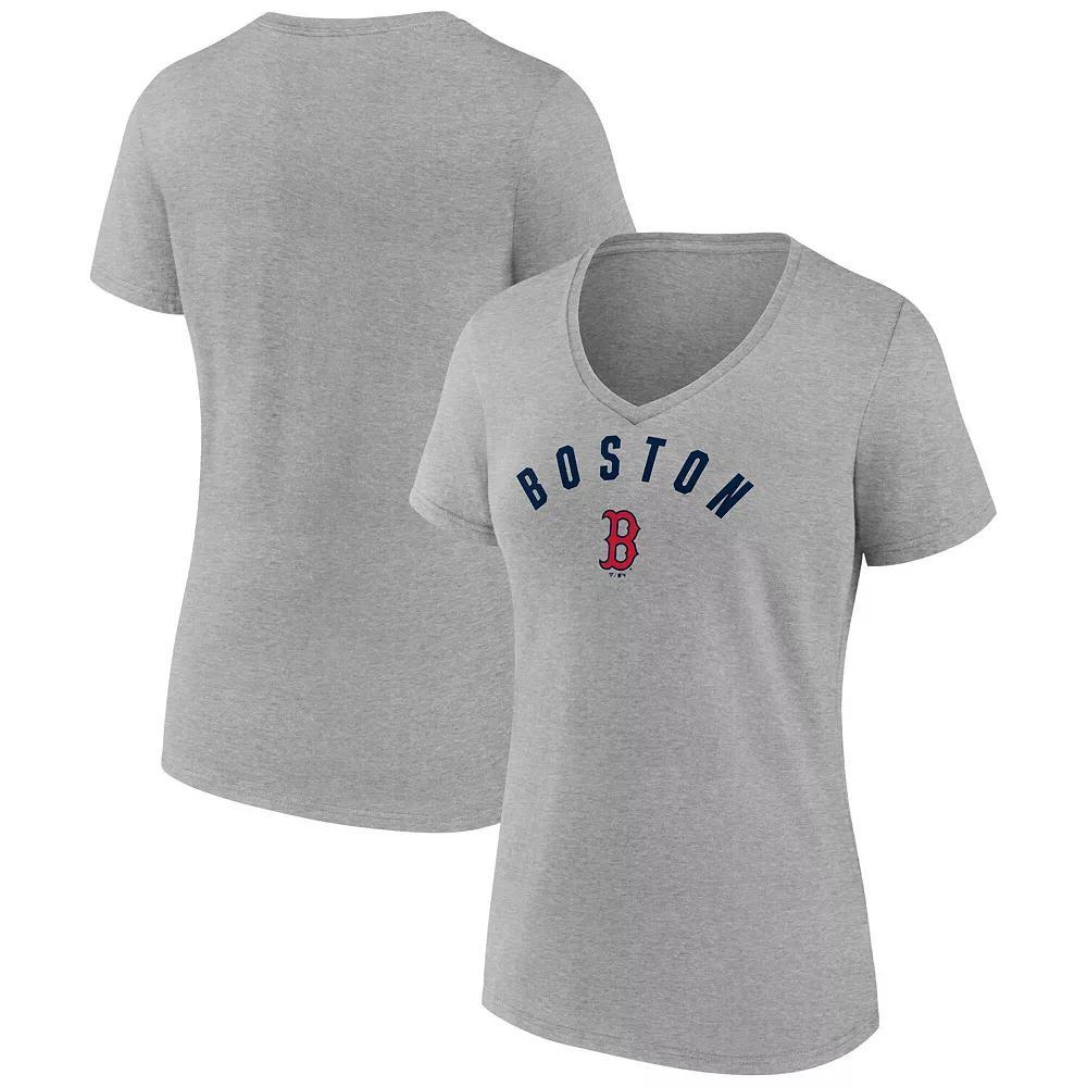 Womens Fanatics Gray Boston Red Sox V-Neck T-Shirt Product Image