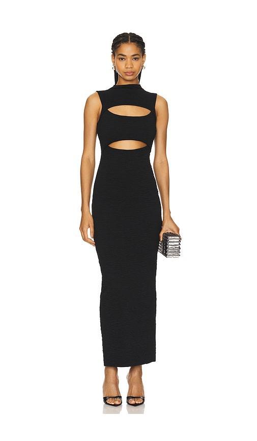 Wide Scrunchie Mock Neck Maxi Dress Good American Product Image