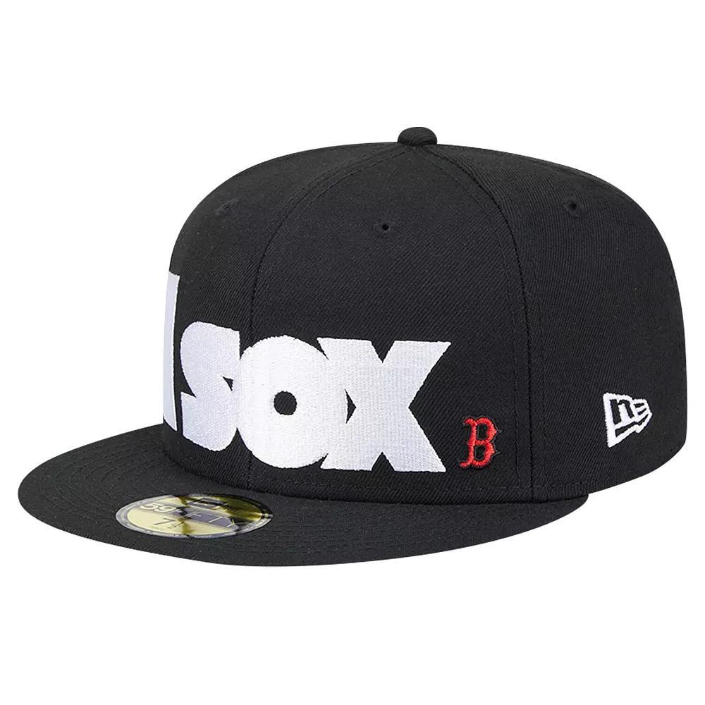 Men's New Era Black Boston Red Sox Checkered Undervisor 59FIFTY Fitted Hat, Size: 7 1/8 Product Image