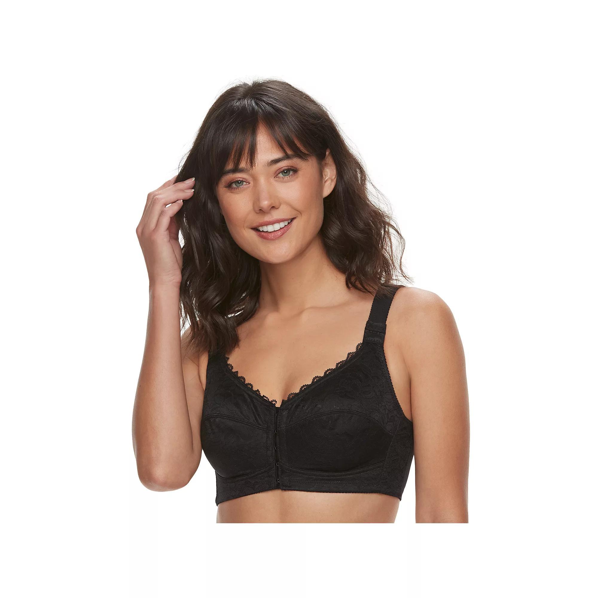 Lunaire Full Figure Front-Close Wireless Posture Bra 1628L, Women's, Size: 46 B, Black Product Image