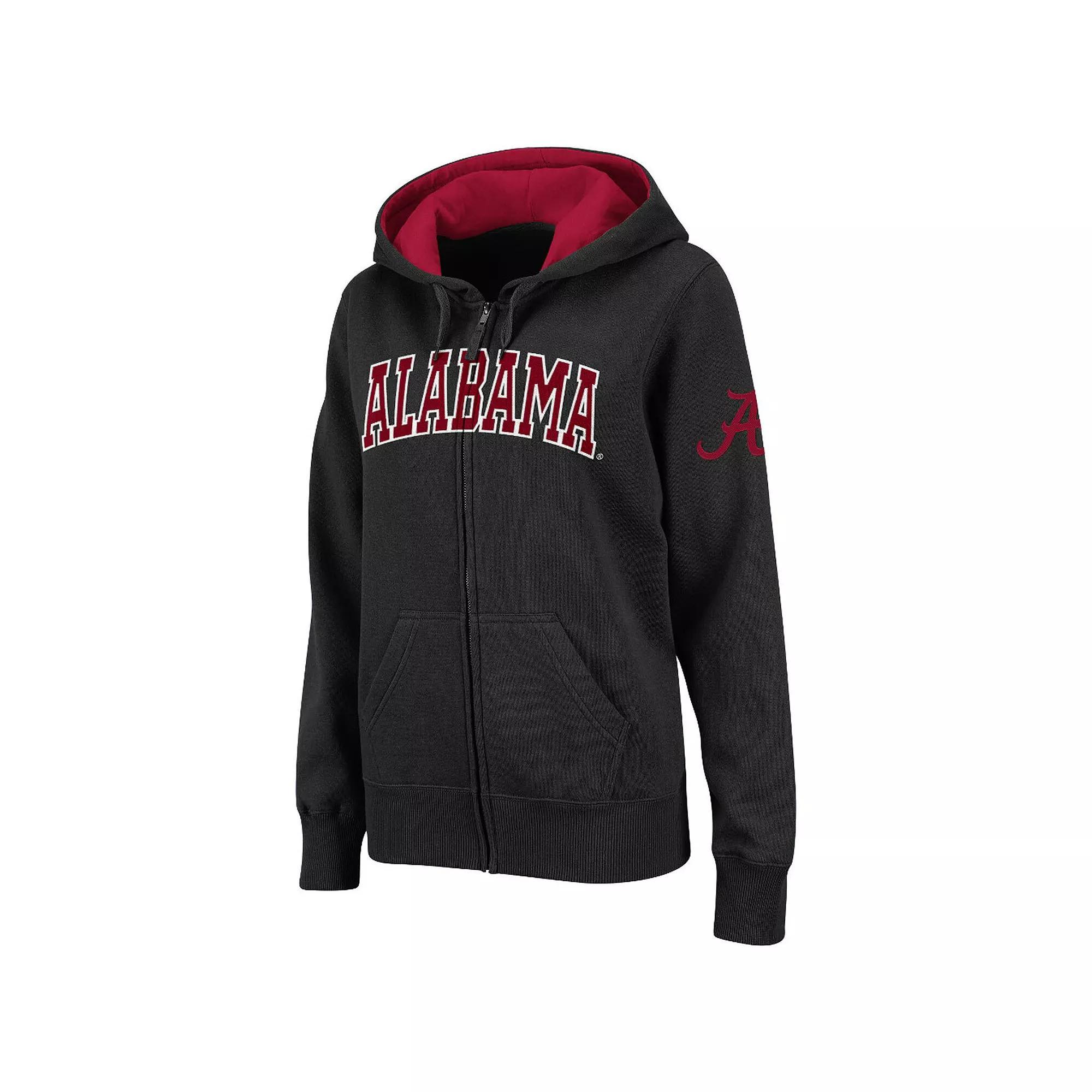 Women's Stadium Athletic Black Alabama Crimson Tide Arched Name Full-Zip Hoodie, Size: Small Product Image