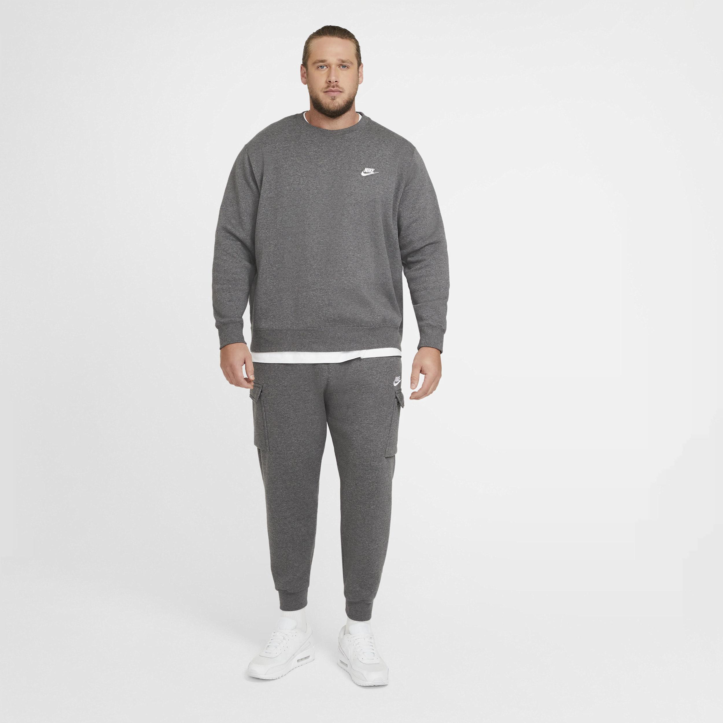 Men's Nike Club Fleece Crew, Size: Large, Dark Gray Grey Product Image