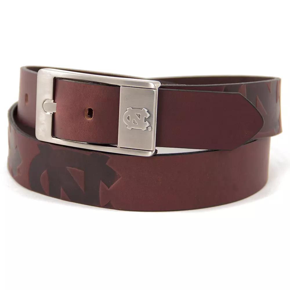 Men's North Carolina Tar Heels Brandish Leather Belt, Size: 44, Team Product Image
