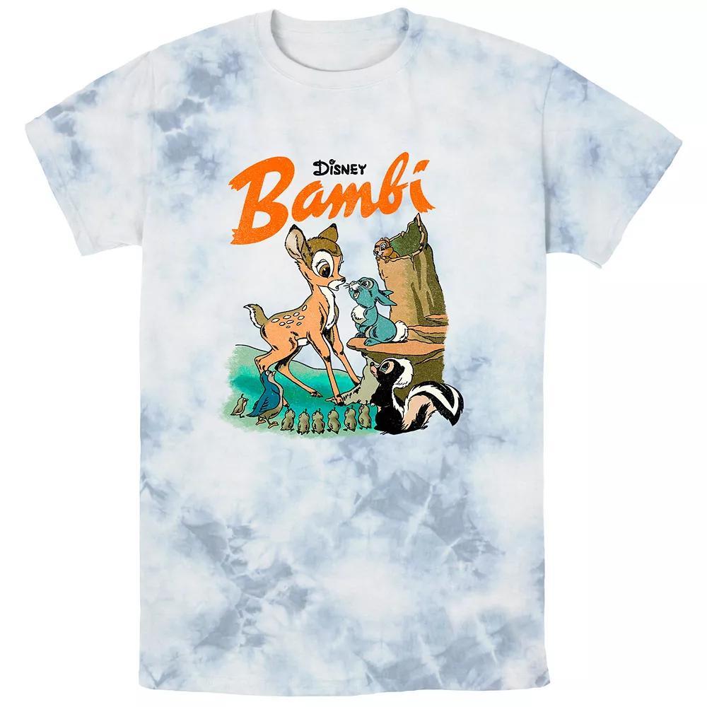 Disney's Bambi Men's Vintage Scene Bombard Wash Graphic Tee, Size: Medium, White Blue Product Image