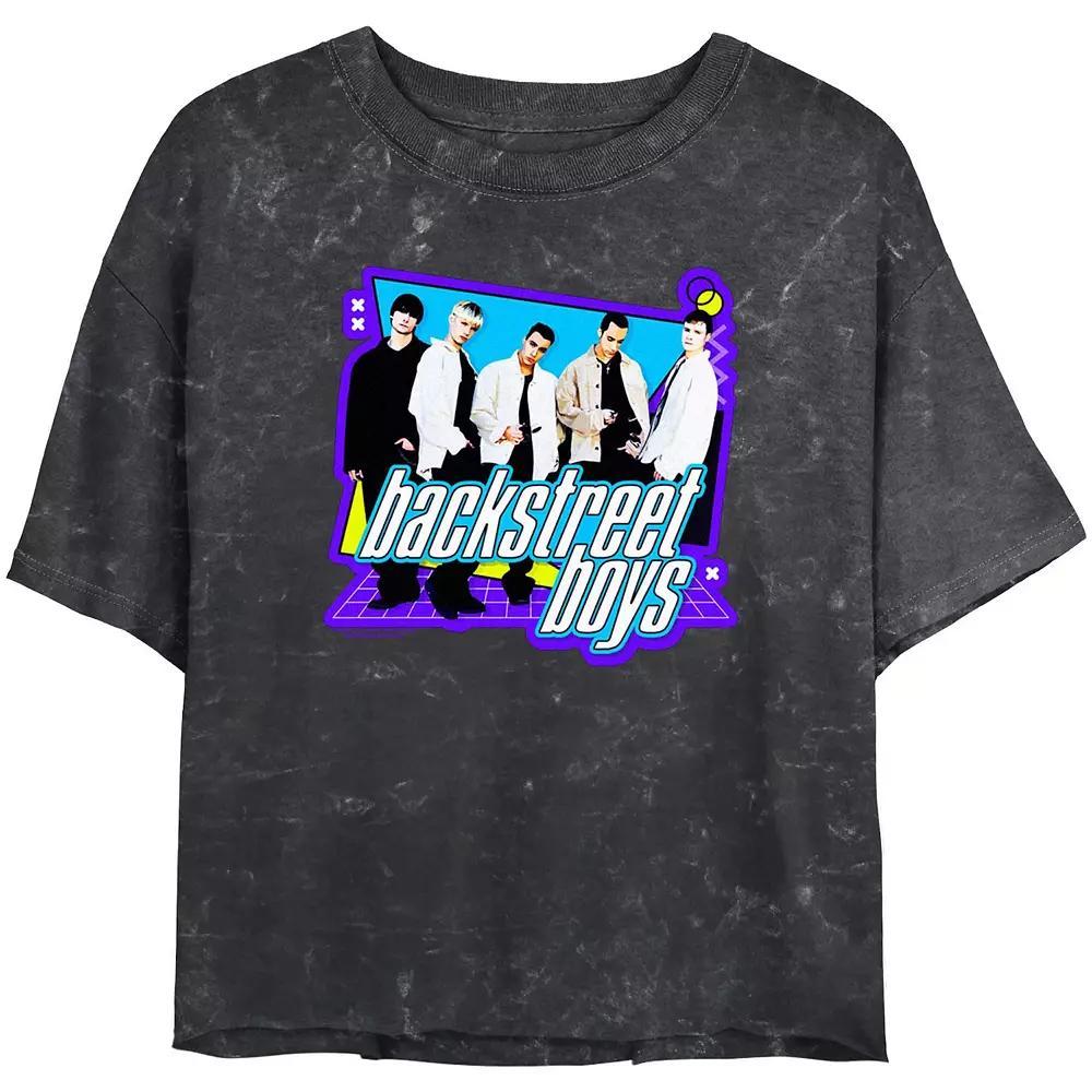 Juniors Backstreet Boys 90s Style Crop Top Mineral Wash Graphic Tee, Womens Product Image