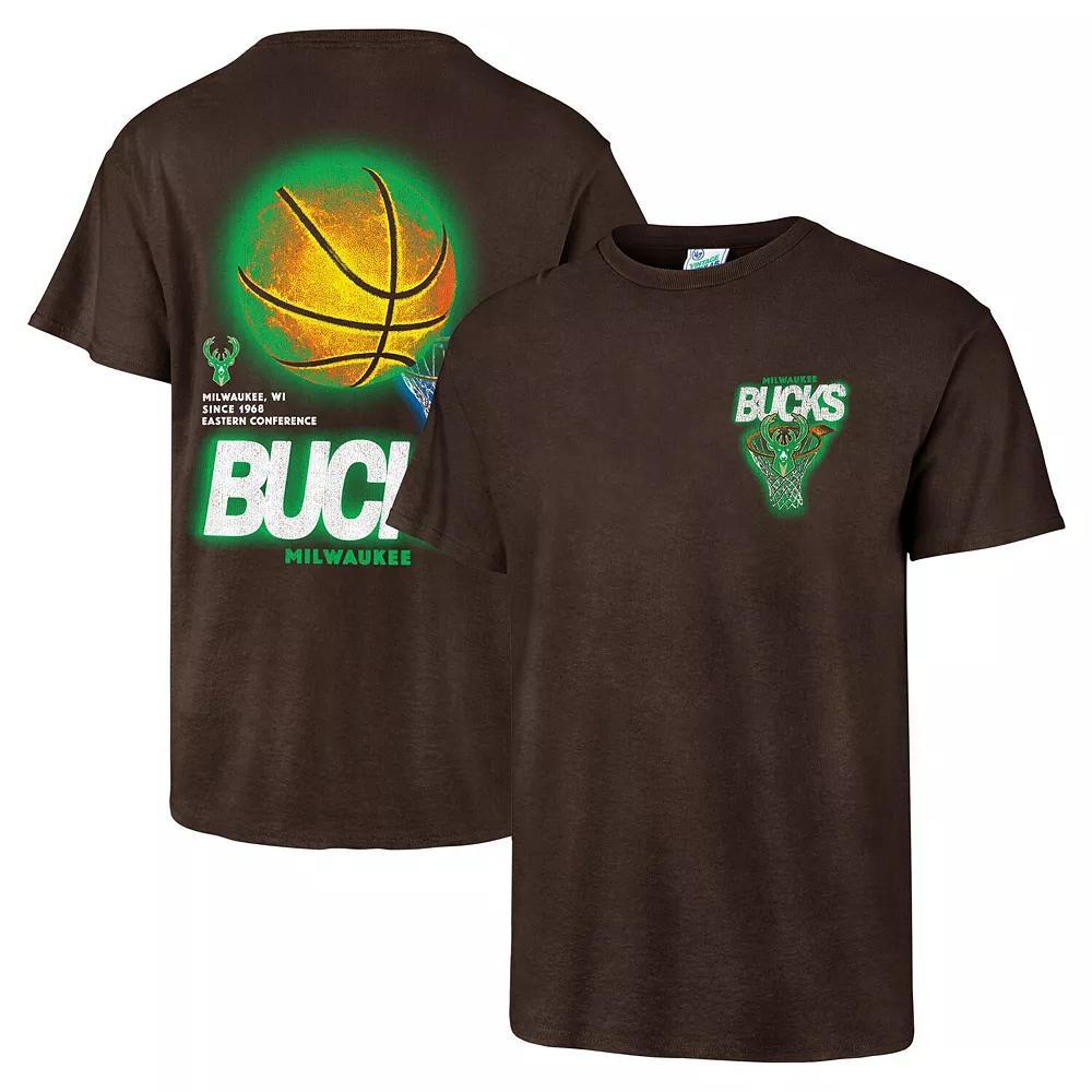 Men's '47 Brown Milwaukee Bucks Vintage Tubular Dagger Tradition Premium T-Shirt, Size: Small Product Image