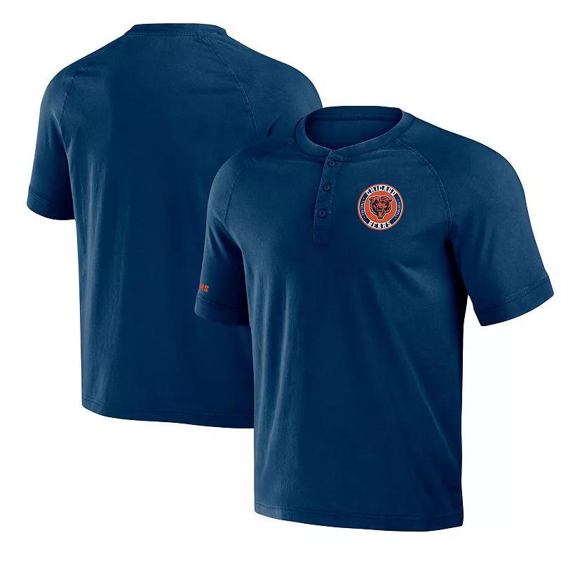 Men's NFL x Darius Rucker Collection by Fanatics Navy New England Patriots Washed Raglan Henley T-Shirt, Size: Large, Blue Product Image
