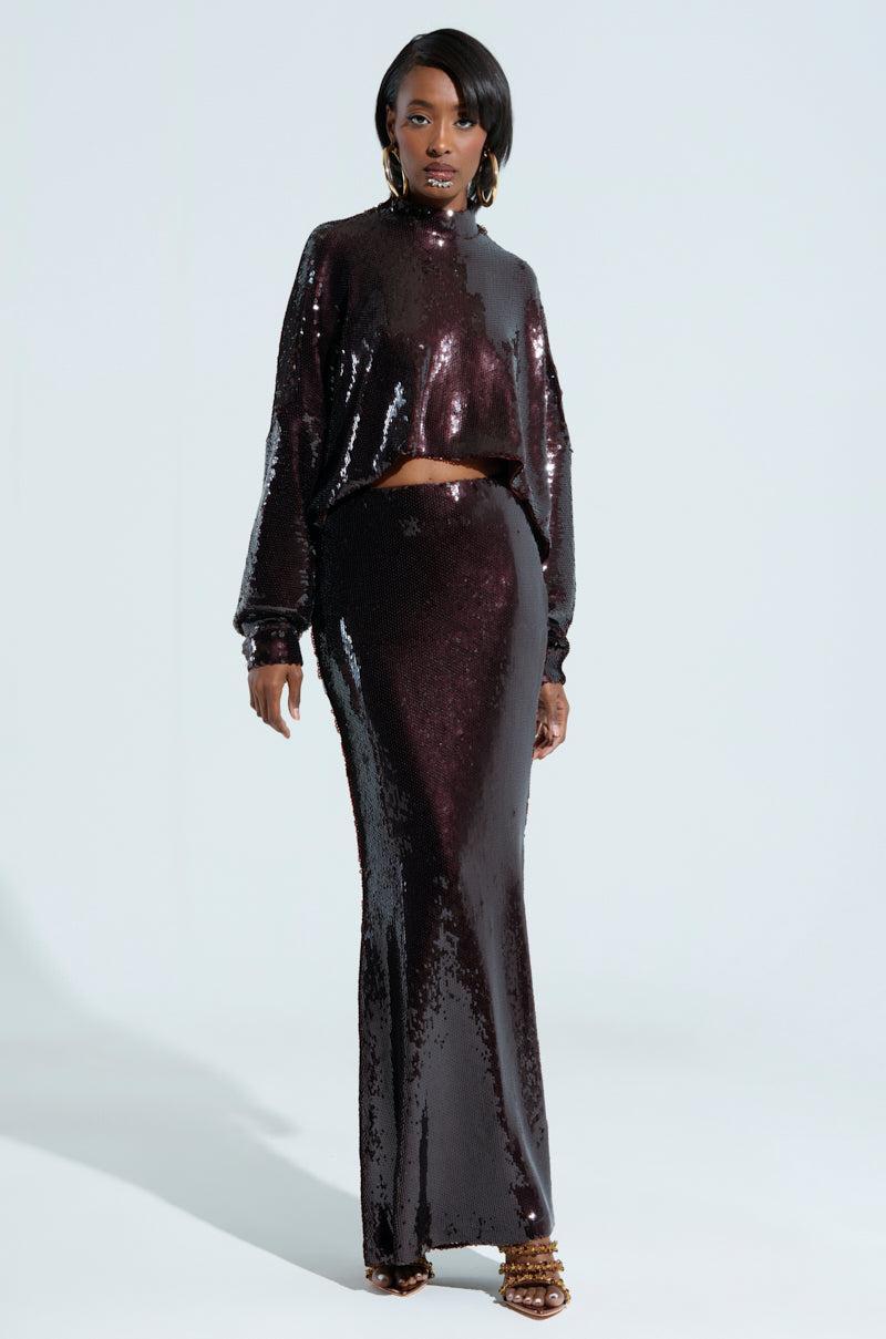 BELIEVE IN LOVE SEQUIN TOP IN BROWN Product Image