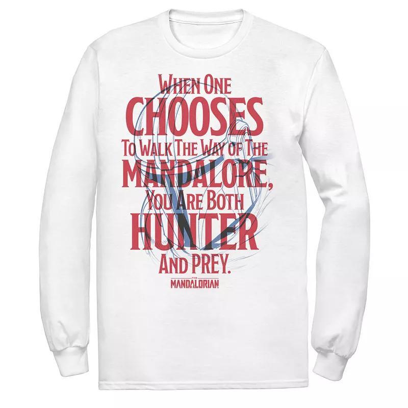 Men's Star Wars The Mandalorian You Are Both Hunter And Prey Tee, Size: XXL, White Product Image