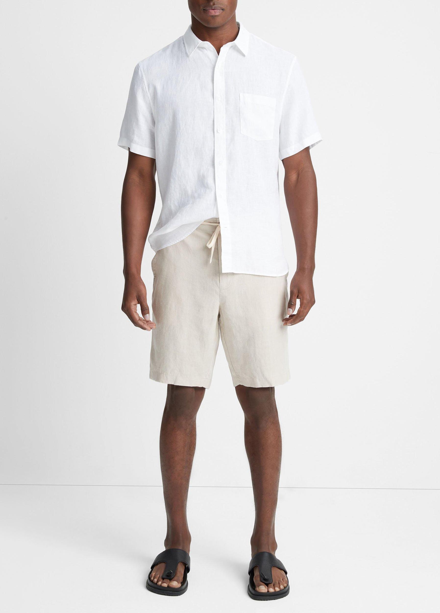 Mens Hemp Drawstring Short, Dried Cactus, Size L Vince Product Image