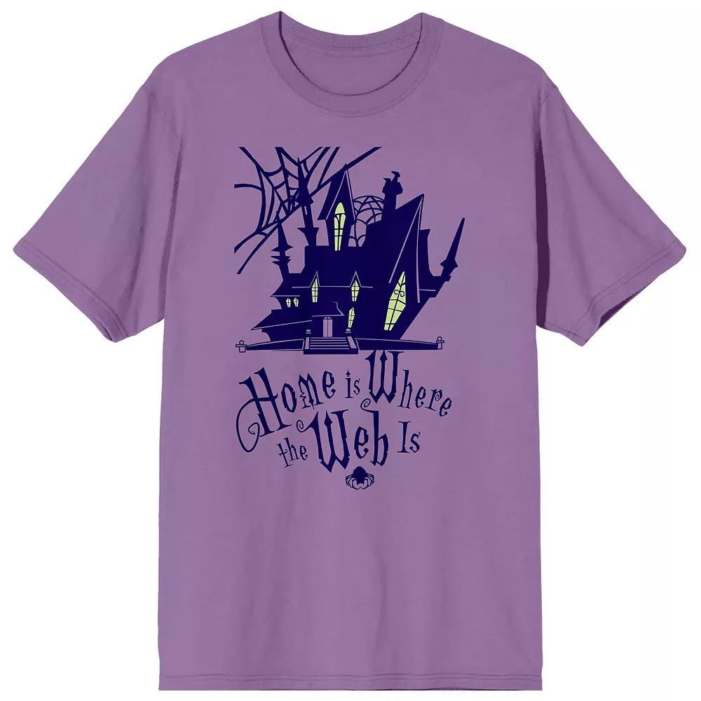 Men's Growing Up Creepie "Home Is Where The Web Is" Graphic Tee, Size: Large, Purple Product Image