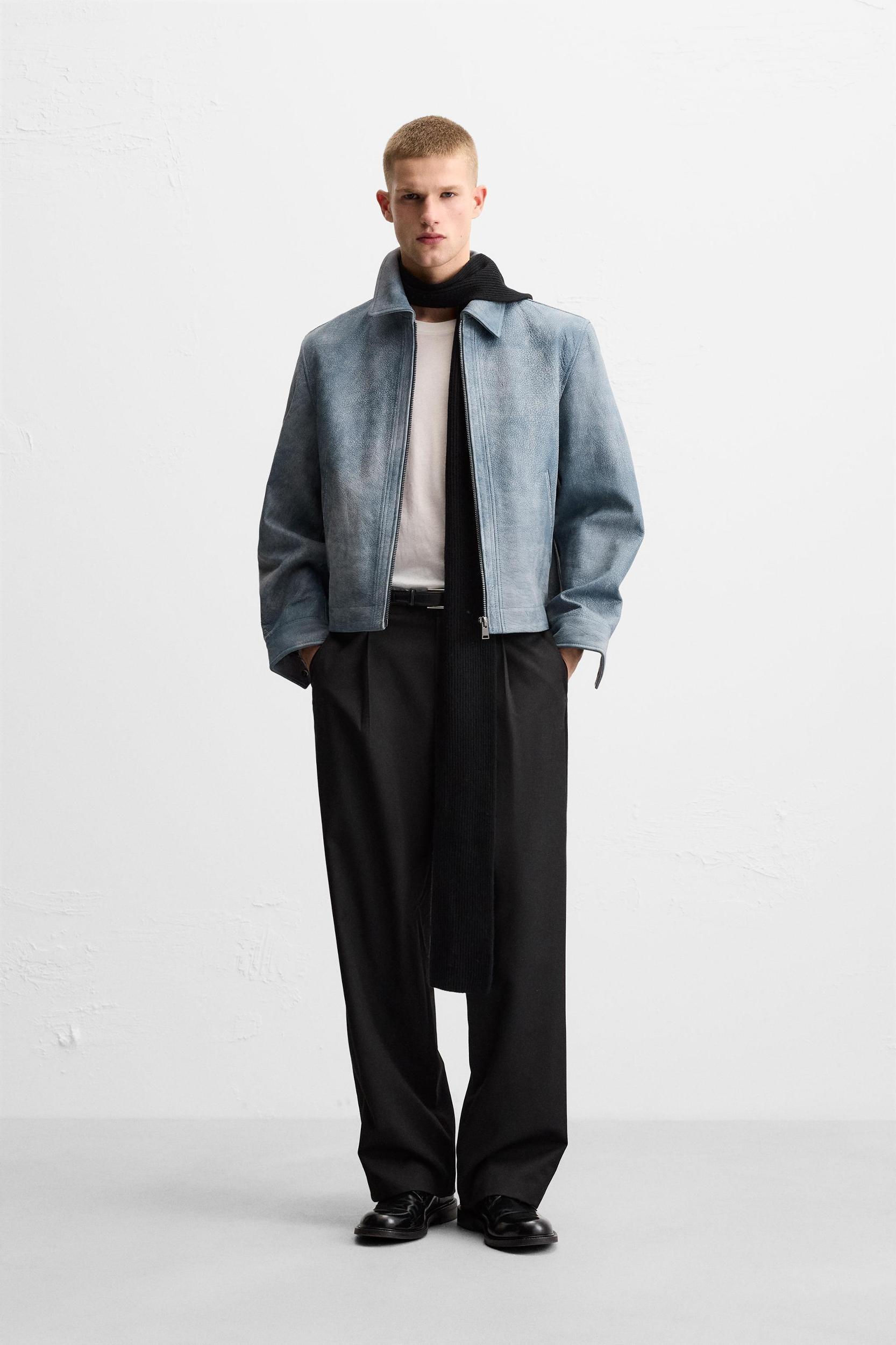 WASHED LEATHER JACKET Product Image