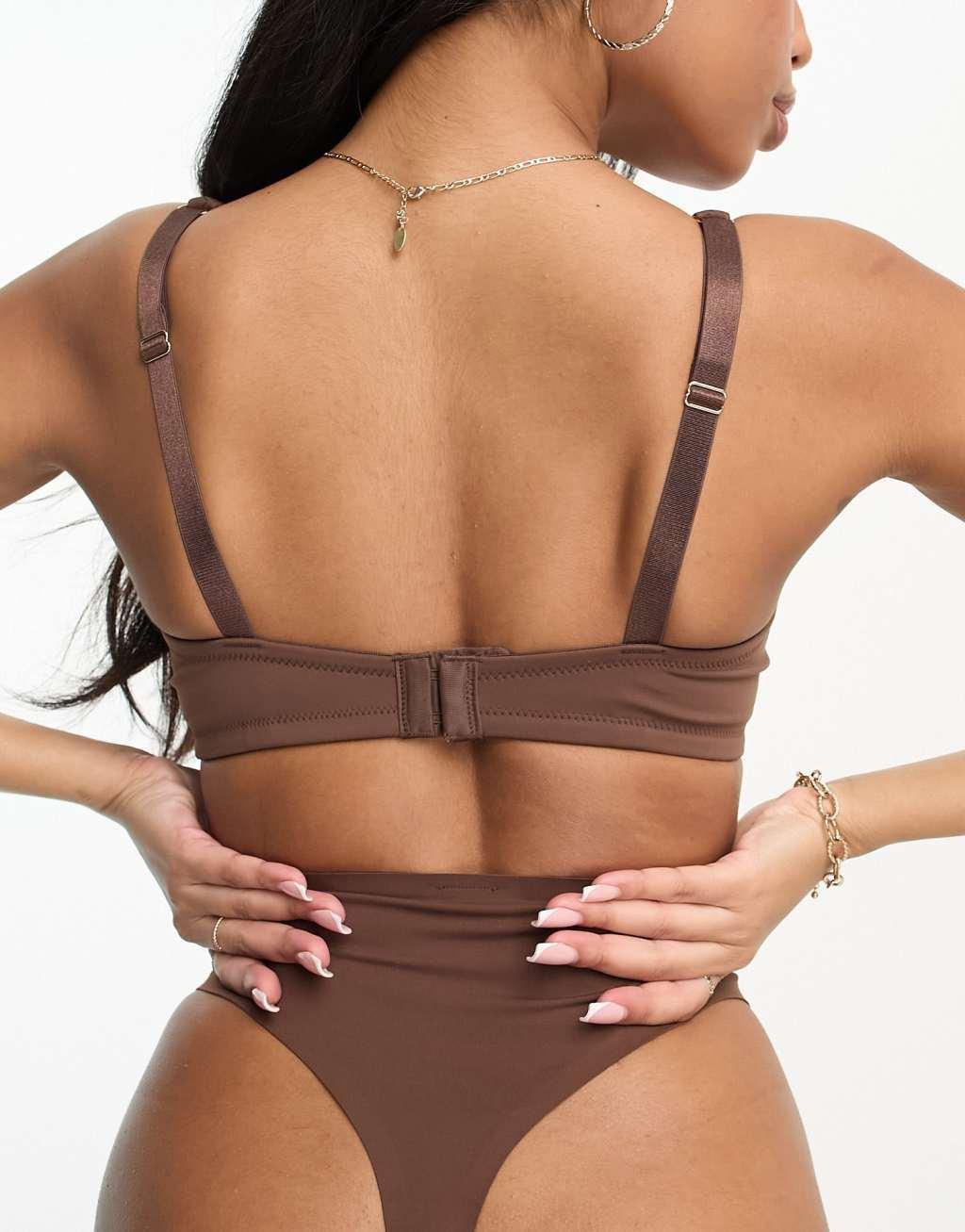 ASOS DESIGN Fuller Bust Marina nylon blend smoothing underwire bra Product Image