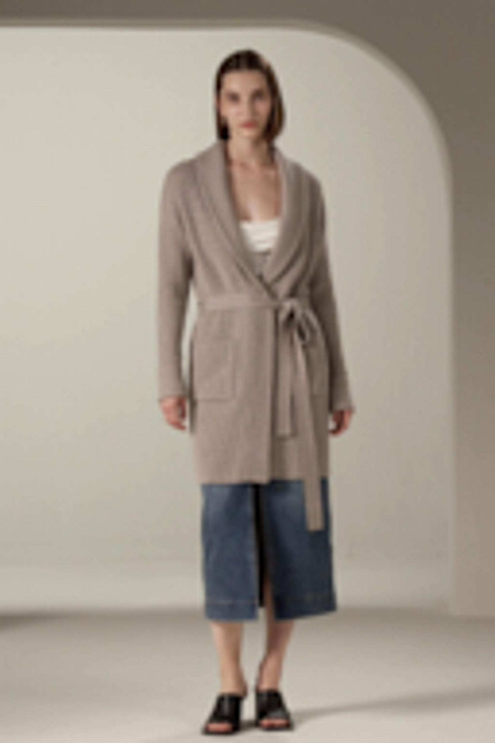 Merino Wool Shawl Collar Cardigan Product Image
