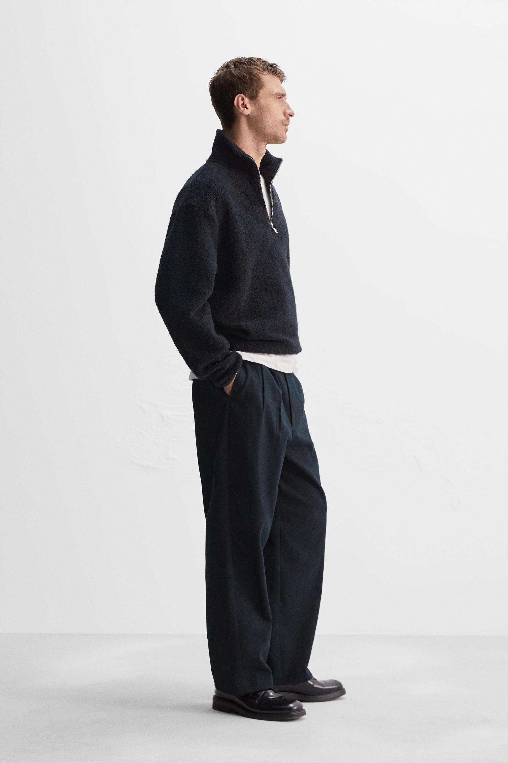QUARTER ZIP BOUCLÉ SWEATSHIRT Product Image