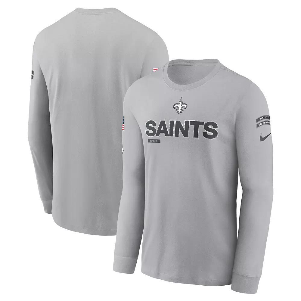 Mens Nike Gray New Orleans Saints 2024 Salute To Service Long Sleeve T-Shirt Product Image