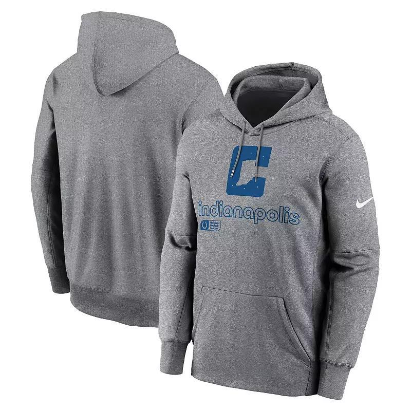 Men's Nike Heather Gray Indianapolis Colts Performance Pullover Hoodie, Size: Small, Grey Product Image