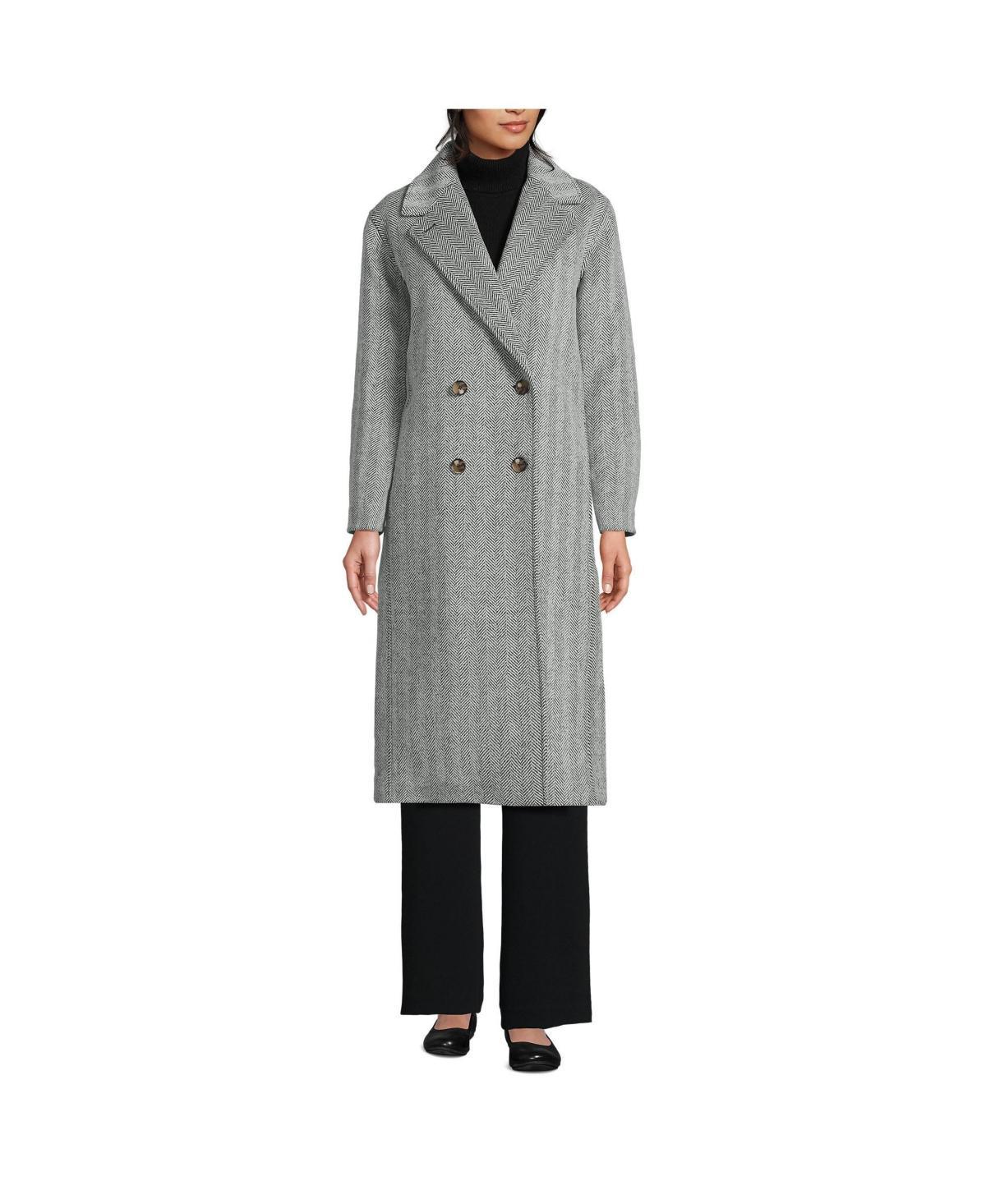 Womens Lands End Insulated Double Breasted Wool Coat Product Image